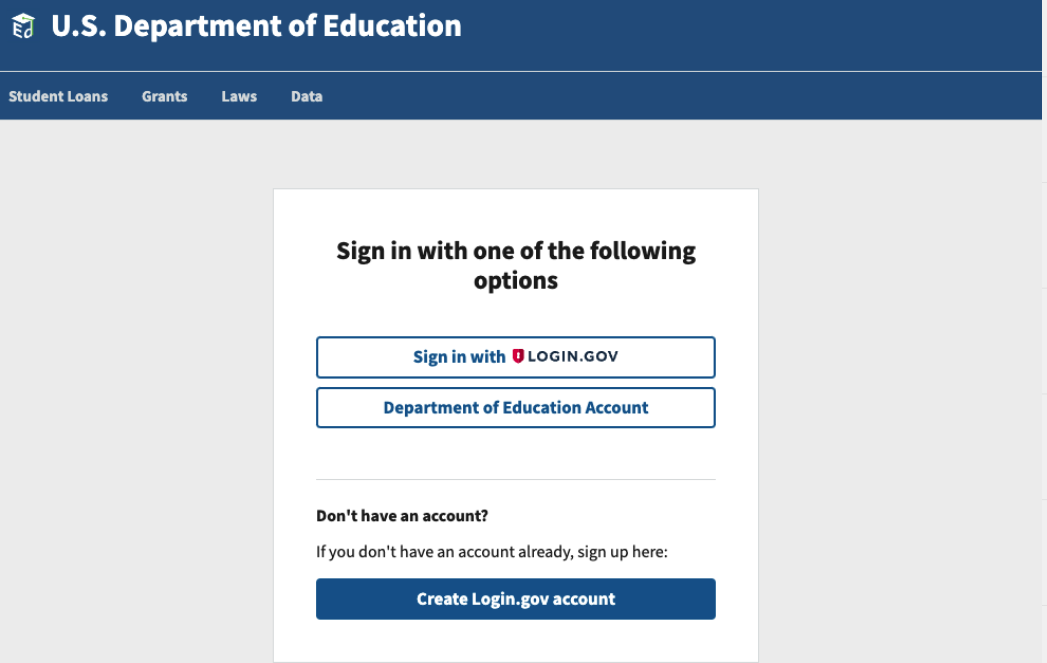 Department of Ed secure login